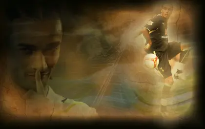 Benoît Assou-Ekotto – Montage with the Indomitable Lions emblem